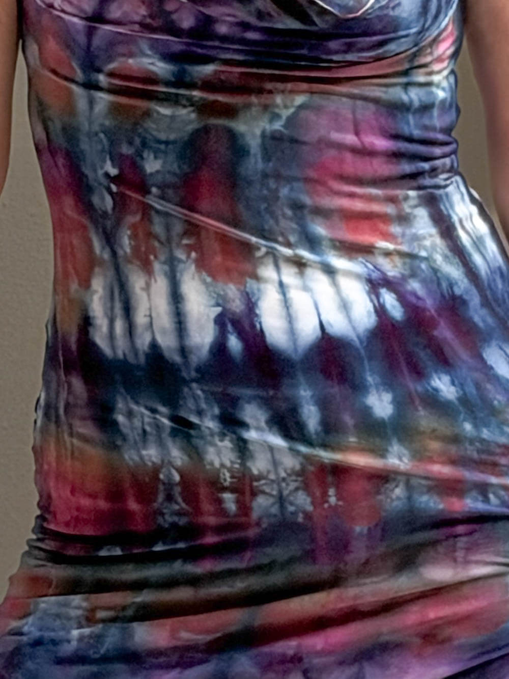 Ice Dye Cowl Ruched Tunic