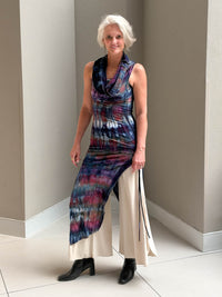 Ice Dye Cowl Ruched Tunic