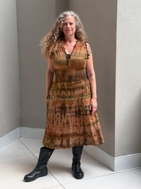 Ice Dye Ruffle Dress