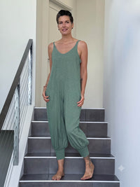 caraucci cotton one-piece jogger style sage green jumper #color_matcha
