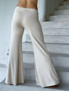 caraucci stretchy cream flare-leg pants #color_cream
