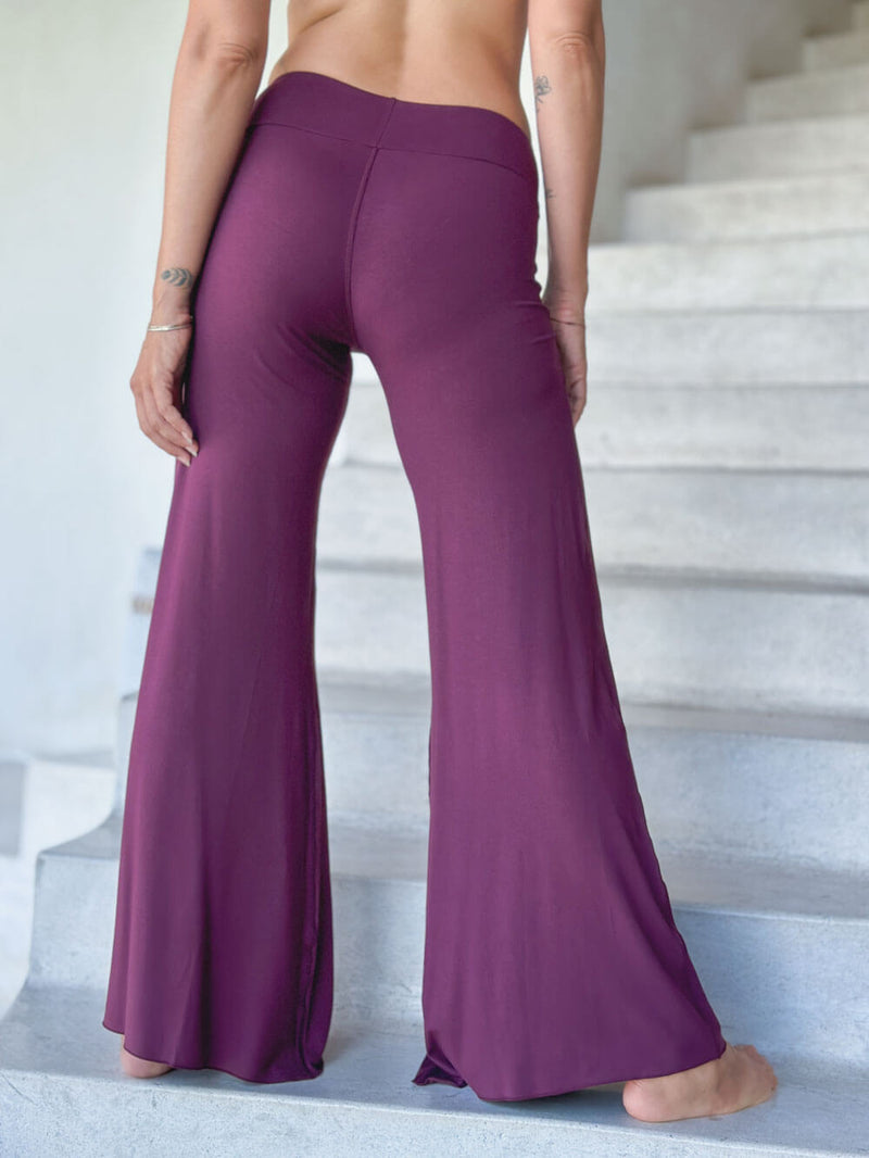 caraucci stretchy purple flare-leg pants #color_jam