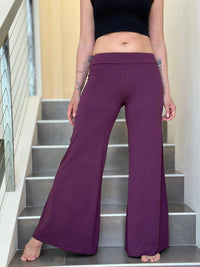 caraucci stretchy purple flare-leg pants #color_jam