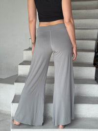 caraucci stretchy light grey flare-leg pants #color_stone