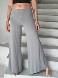 caraucci stretchy light grey flare-leg pants #color_stone