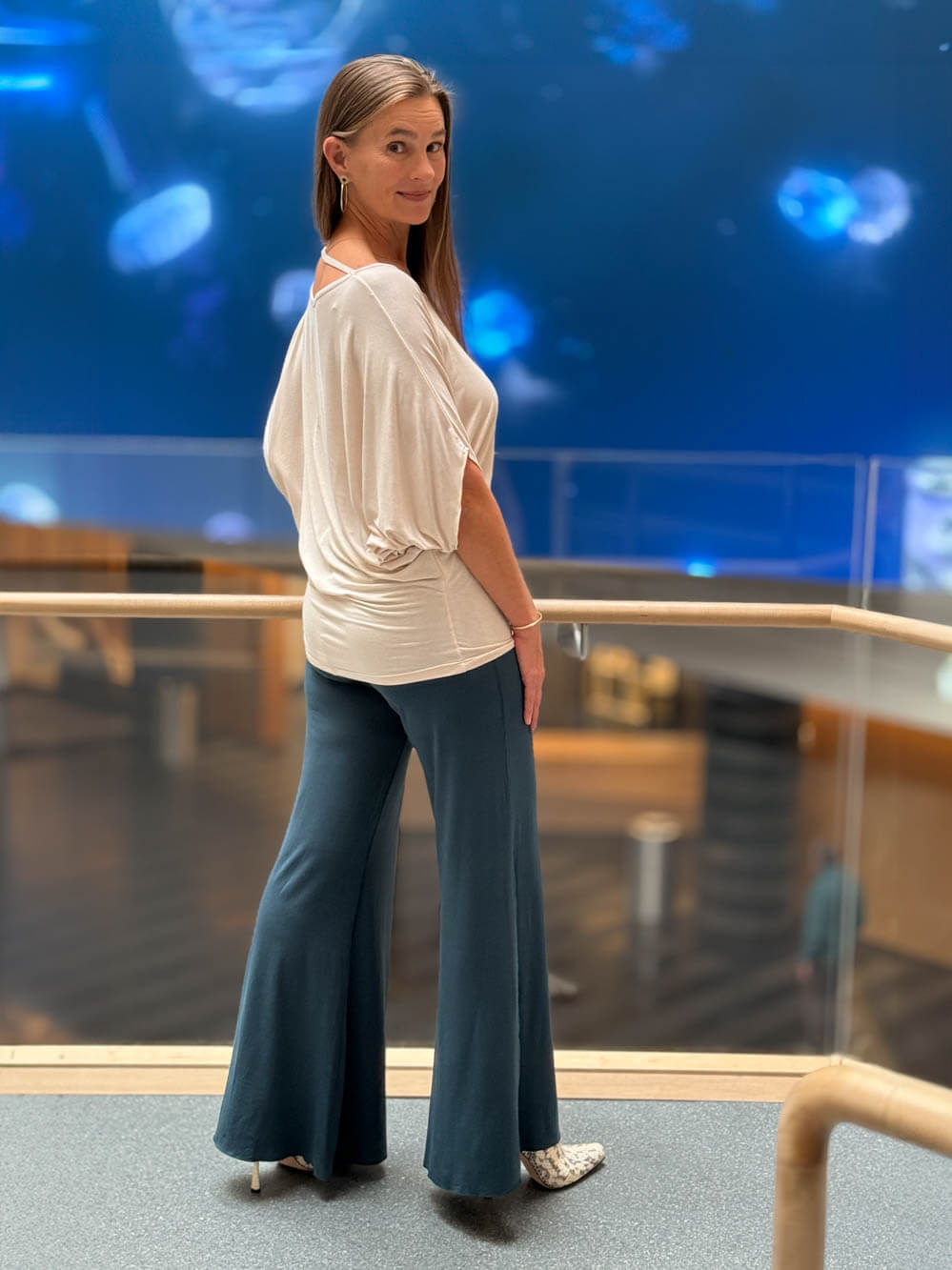 Joy Flare Pant | Women's Stretch Jersey Flare Pants | CARAUCCI