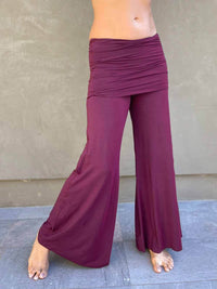 women's natural stretchy rayon jersey skirt-over flow pants #color_jam