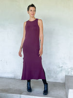 caraucci purple sleeveless side slit long tunic or dress #color_jam