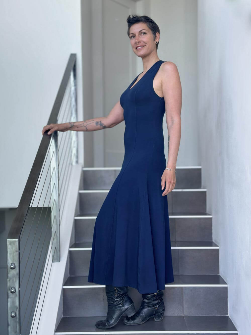 Jersey V Neck Layering Maxi Dress | Women's Plant-Based Dress
