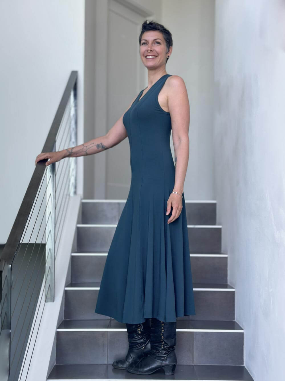 Jersey V Neck Layering Maxi Dress | Women's Plant-Based Jersey V Neck Layering Maxi Dress | Women's Plant-Based