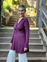 caraucci-long-sleeve-purple-v-neck-tunic-top #color_jam