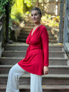caraucci-long-sleeve-red-v-neck-tunic-top #color_red