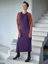 caraucci purple sleeveless side slit long tunic or dress #color_plum