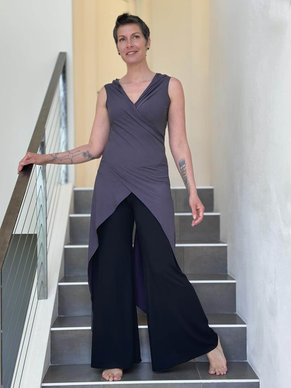 Ninja Wrap | Stretch Jersey Hooded Wrap Top – CARAUCCI