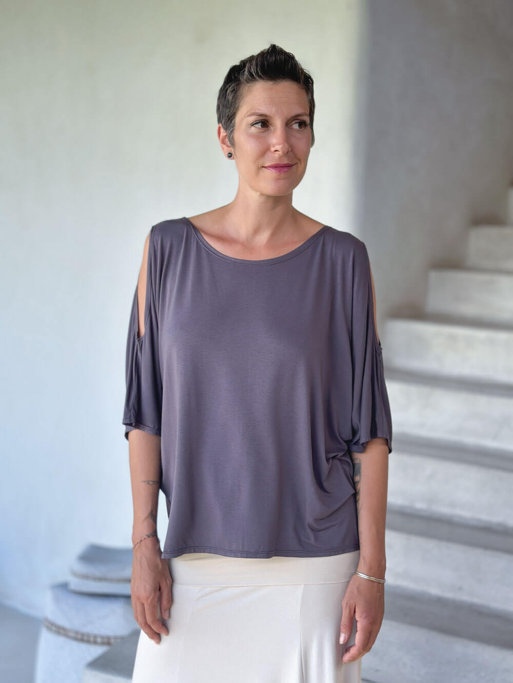 Karel Top - One Shoulder Sleeveless Top in Charcoal | Showpo USA