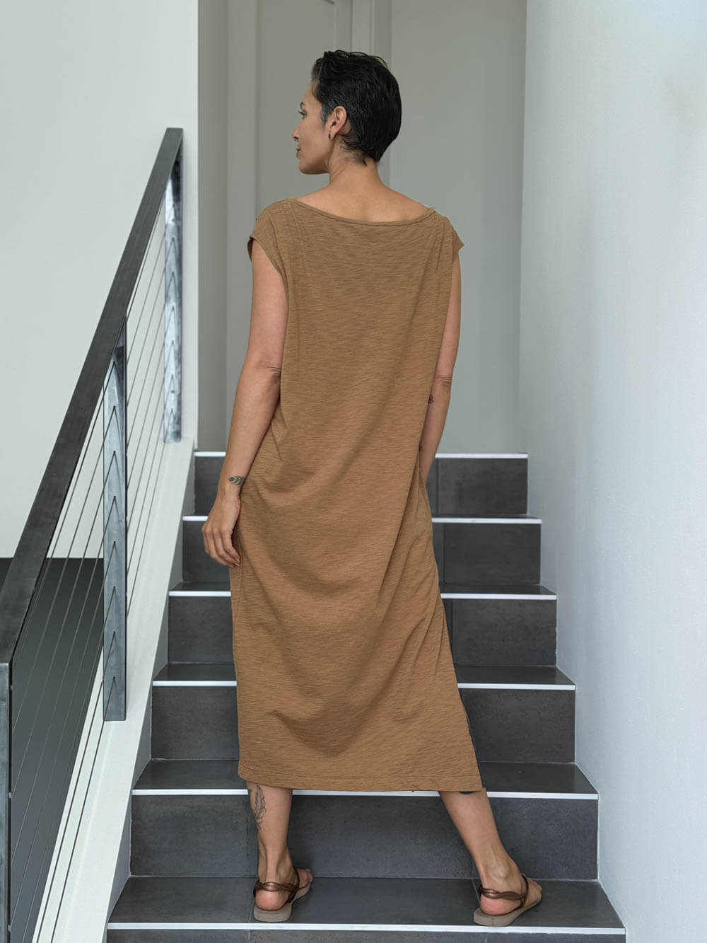 Pocket Dress | Women's Relaxed Fit Cotton Maxi Dress Matcha / M/L Pocket Dress | Women's Relaxed Fit Cotton Maxi Dress Matcha / M/L
