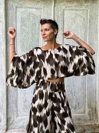 Forest Ikat Flow Top