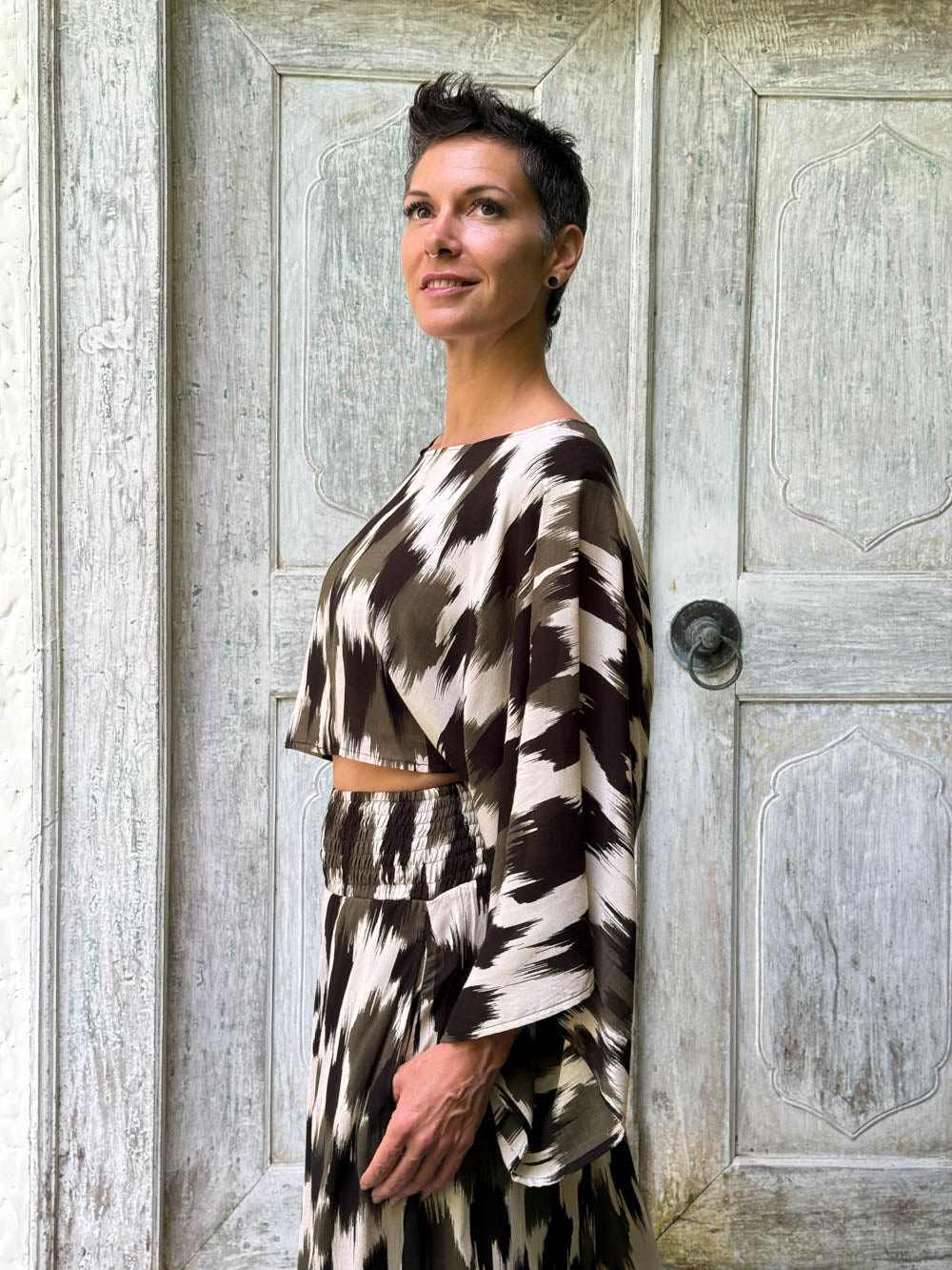 Forest Ikat Flow Top