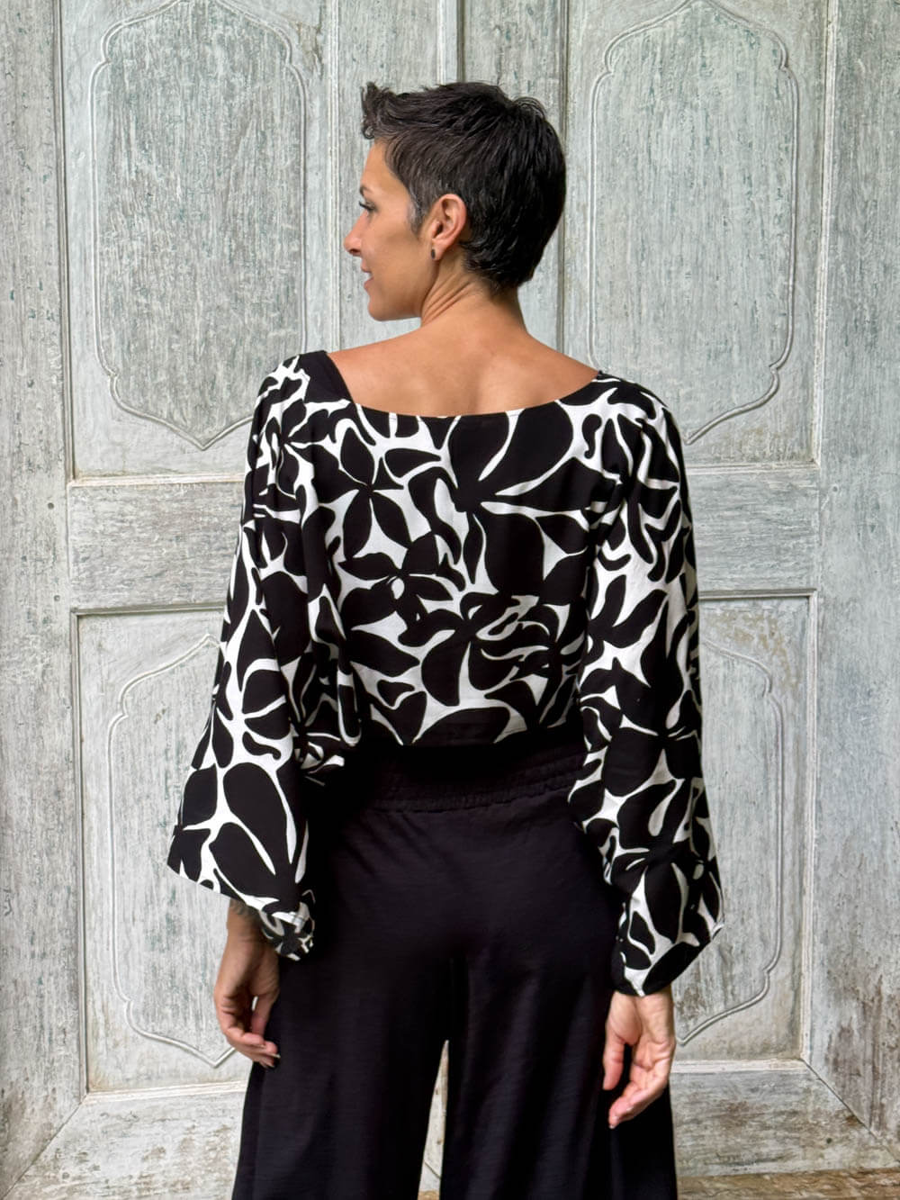 Midnight Bloom Flow Top