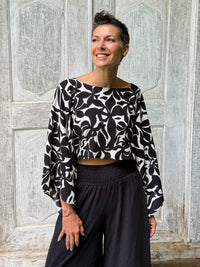 Midnight Bloom Flow Top
