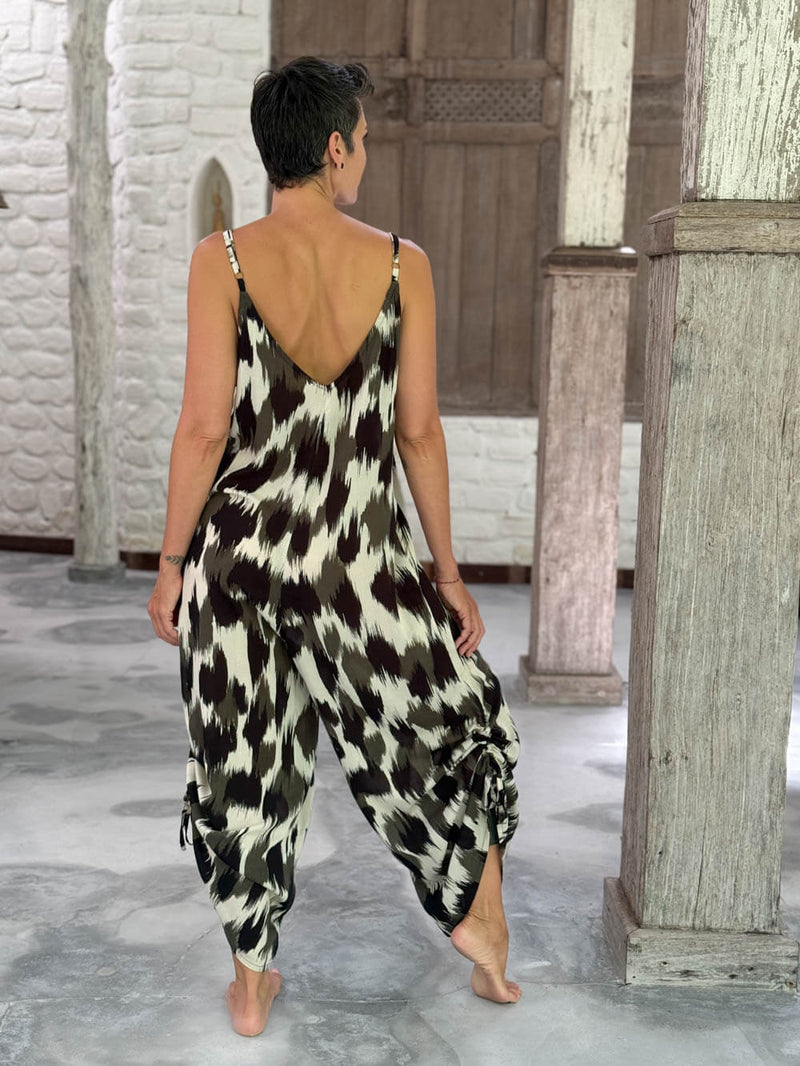 Forest Ikat Ruched Jumper