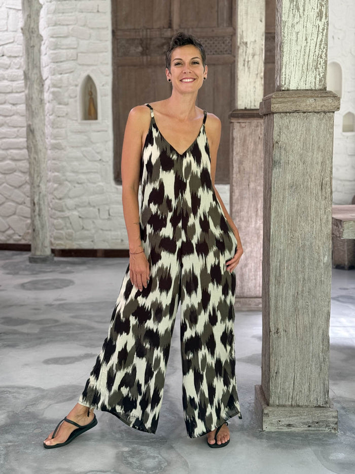 Forest Ikat Ruched Jumper