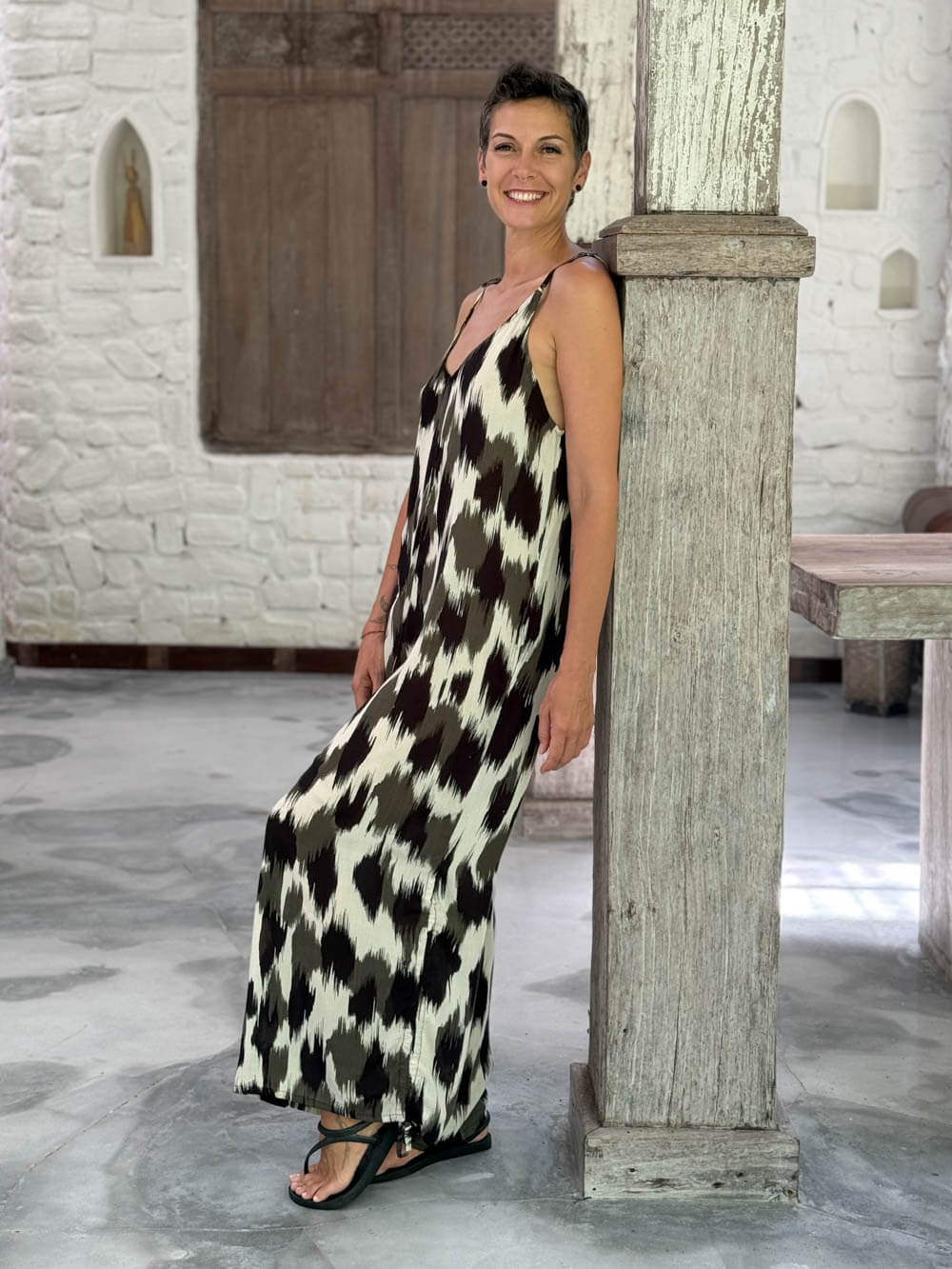 Forest Ikat Ruched Jumper