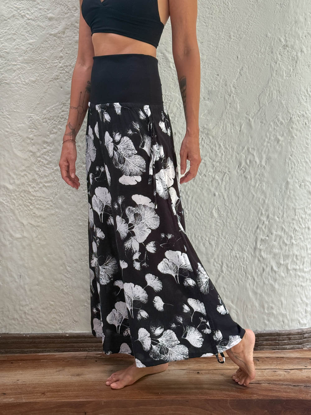 Black Ginkgo Ruched Pant
