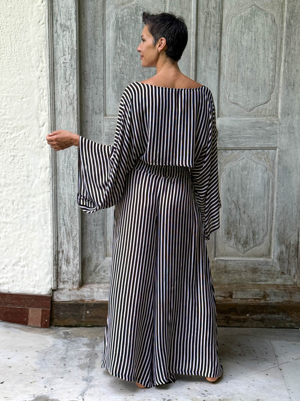 Stripe Wide Leg Flow Pant