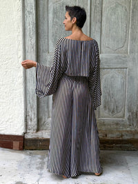 Stripe Wide Leg Flow Pant