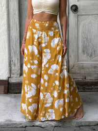 Ginkgo Print Wide Leg Flow Pant