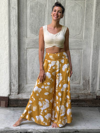 Ginkgo Print Wide Leg Flow Pant