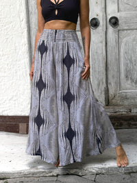 Navy Diamond Wide Leg Flow Pant