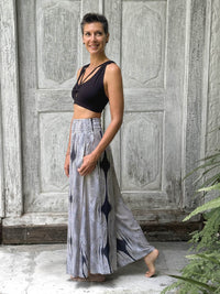 Navy Diamond Wide Leg Flow Pant