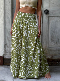 Olive Bloom Wide Leg Flow Pant