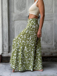 Olive Bloom Wide Leg Flow Pant