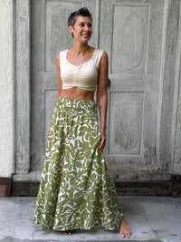Olive Bloom Wide Leg Flow Pant