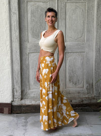 Ginkgo Print Wide Leg Flow Pant