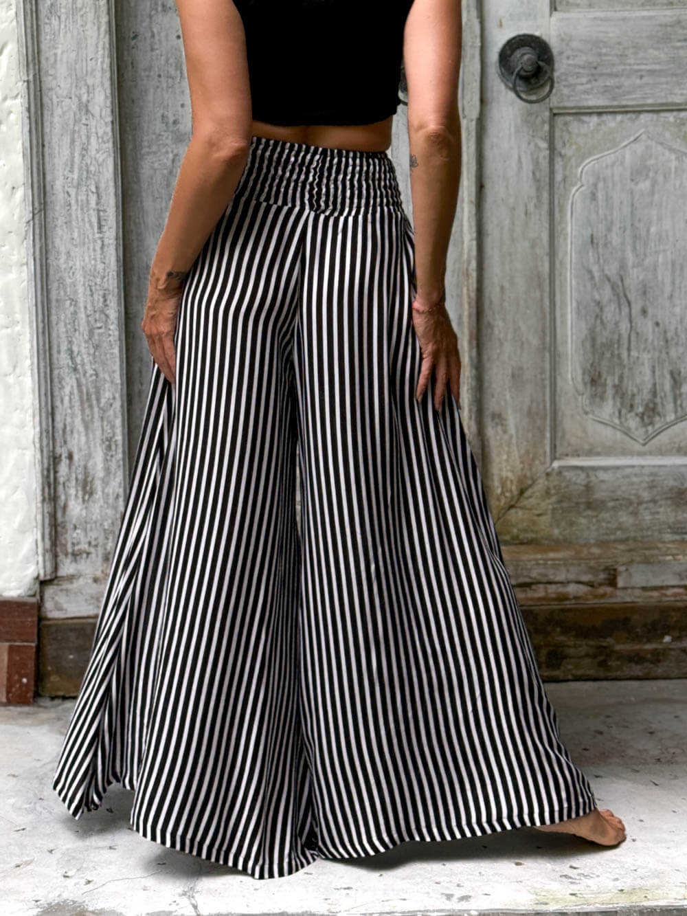 Stripe Wide Leg Flow Pant