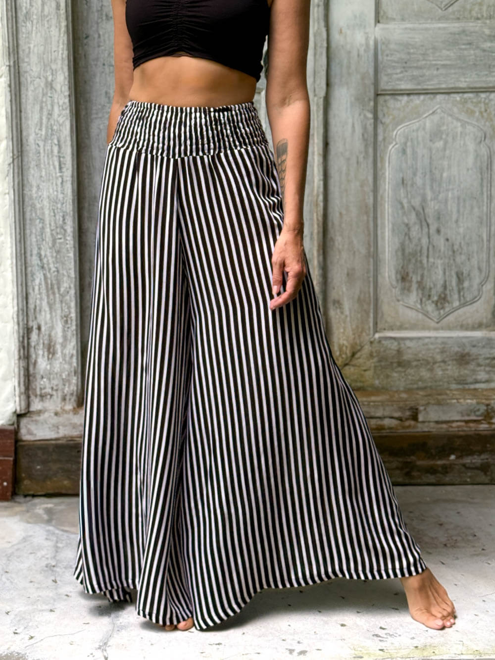 Stripe Wide Leg Flow Pant