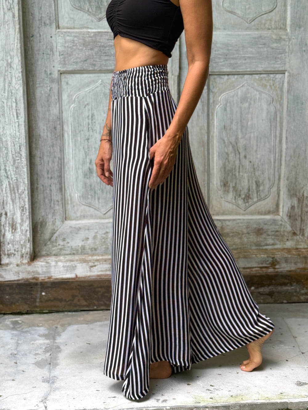 Stripe Wide Leg Flow Pant