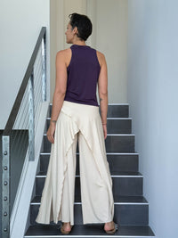 caraucci racerback cowl neck plum tank top #color_plum