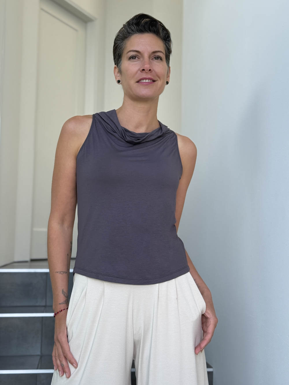 Racerback Cowl Top