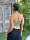caraucci stretch jersey reversible sage green tube top #color_moss
