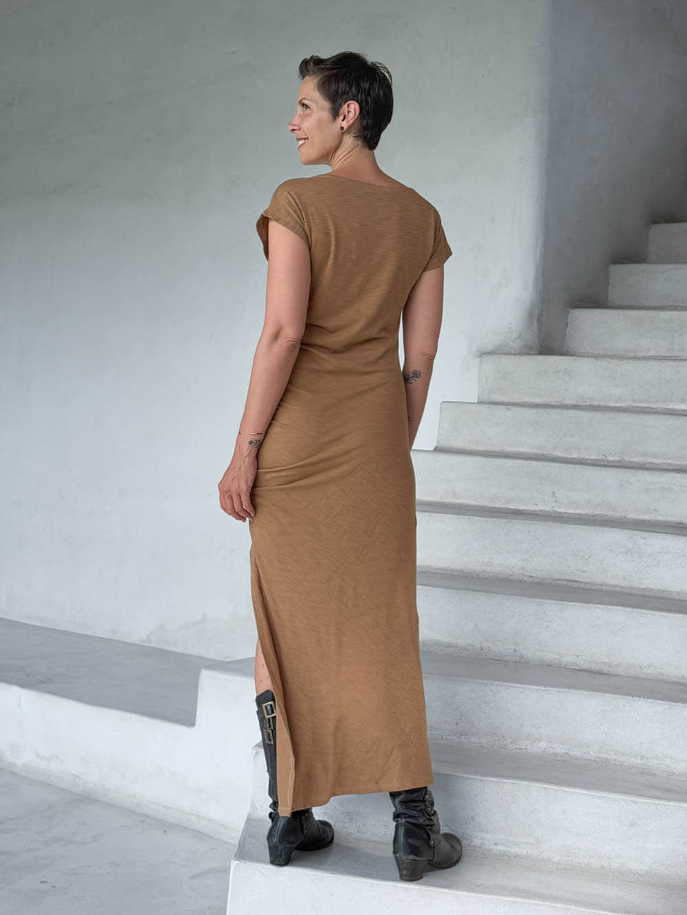 Cotton Ruched Dress| Womens Cotton Dress Black / M Cotton Ruched Dress| Womens Cotton Dress Black / M