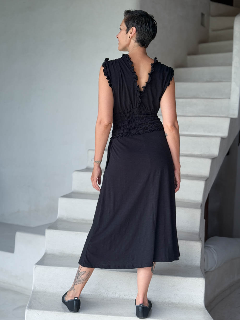 Cotton Ruffle Dress| Women's Cotton Dress – CARAUCCI