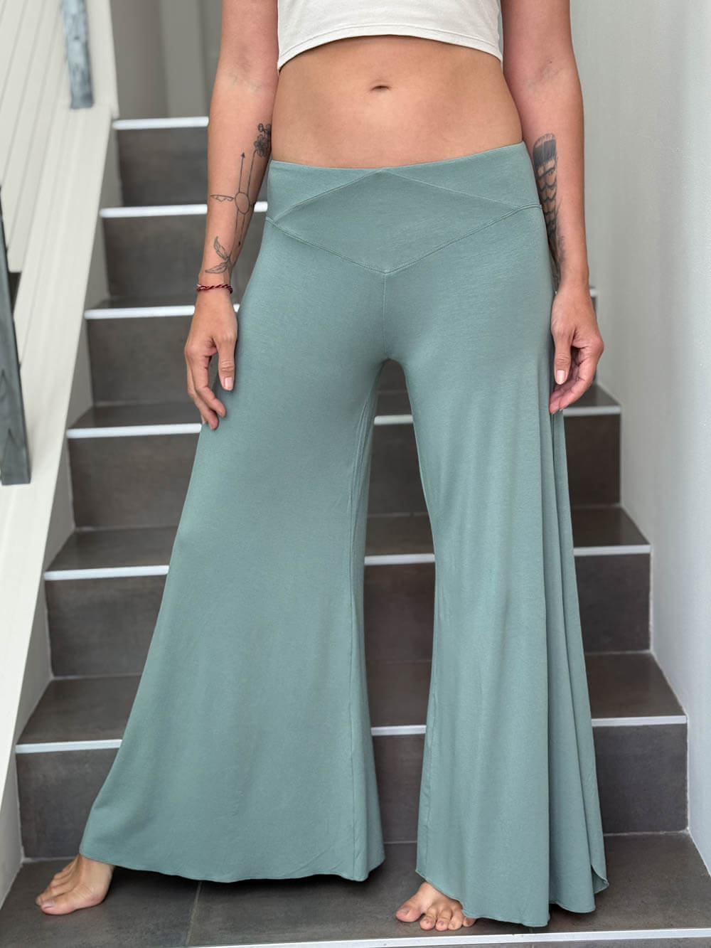 Women's Plant-Based Side Slit Flare Flow Pants | Slit Pants