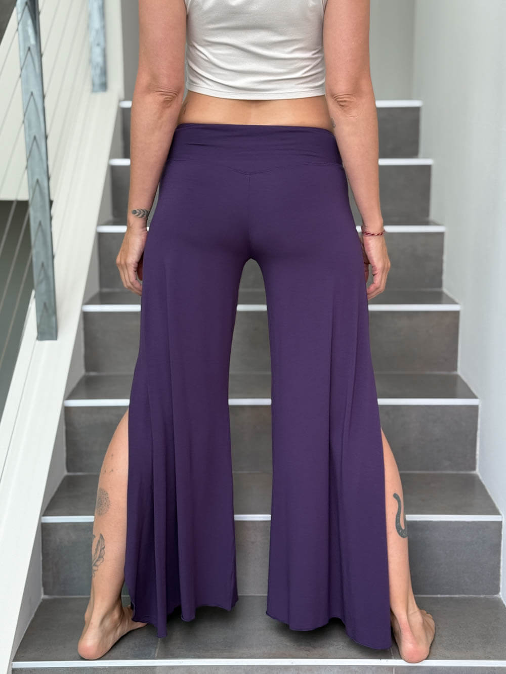 Women's Plant-Based Side Slit Flare Flow Pants | Slit Pants