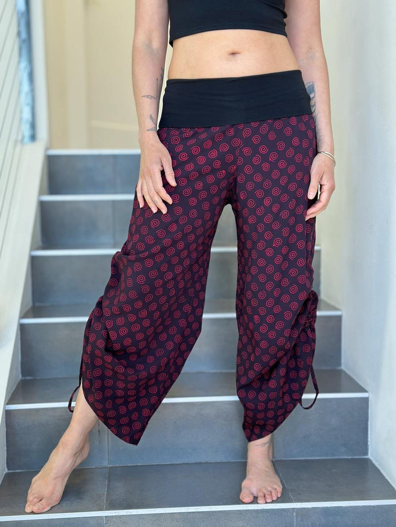 Spiral Print Ruched Pants
