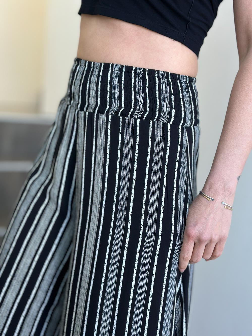 Stripe Wide Leg Flow Pant